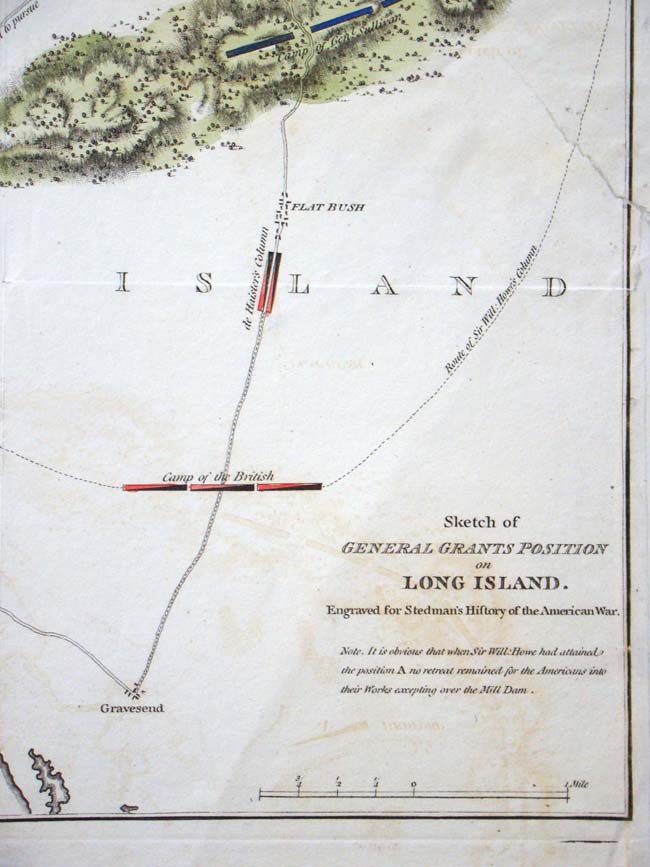 A Revolutionary War map of Long Island printed in 1794 showing the British and American positions prior to the Battle for Brooklyn in August 1776 — image 2